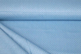 Сатин-твіл Крапки на блакитному