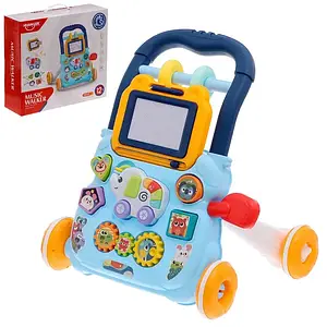 Каталка-ходунки з ігровою панеллю рухомими деталями музикою і підсвіткою Happy Baby