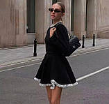 Сукня чорна з білим опт роздріб дропшипінг 9744, фото 4