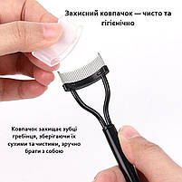 Професійна щіточка для розчісування вій. Двостороння щіточка гребінець і спіральний браш, фото 8