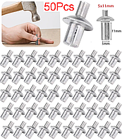 Забивні Заклепки d5мм;L11мм/50шт Алюмінієві Розпірні SPEC (URZ-5x11-AL)