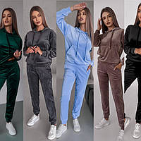 Жіночий спортивний велюровий костюм с; м; л-хл