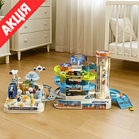 Дитячий паркінг з автоматичним ліфтом T 915 A Парковка для дитячих машинок Автотрек іграшковий для хлопчика