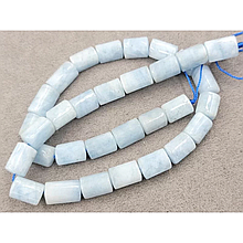Натуральні намистини Аквамарин 8-9*11мм, довжина 39-40см