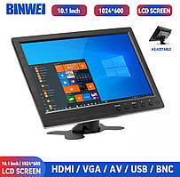 10.1" LCD монітор BINWEI з HDMI, VGA, AV /міні-екран для ПК, камер, авто, мультимедіа