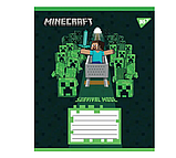 Зошити шкільні кольорові в косу лінію 12 аркушів YES Minecraft Walls Зошит шкільний 12 аркушів коса лінія, фото 3