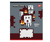 Зошити шкільні кольорові в косу лінію 12 аркушів YES Minecraft Walls Зошит шкільний 12 аркушів коса лінія, фото 4