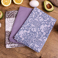 Набір із 3 кухонних рушників 645 Lace of Days рогожа-напівпанама Mirson 30х50 см (3 шт)