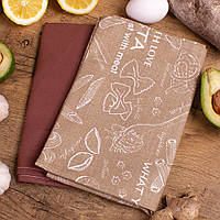 Набір із 2 кухонних рушників 631 Macaroni is brown рогожа-напівпанама Mirson 30х50 см (2 шт)