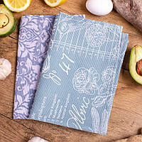 Набір із 2 кухонних рушників 637 Blue Days рогожа-напівпанама Mirson 30х50 см (2 шт)