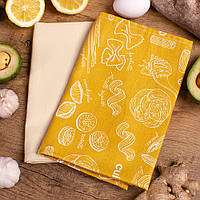 Набір із 2 кухонних рушників 630 Beige Pasta рогожа-напівпанама Mirson 30х50 см (2 шт)