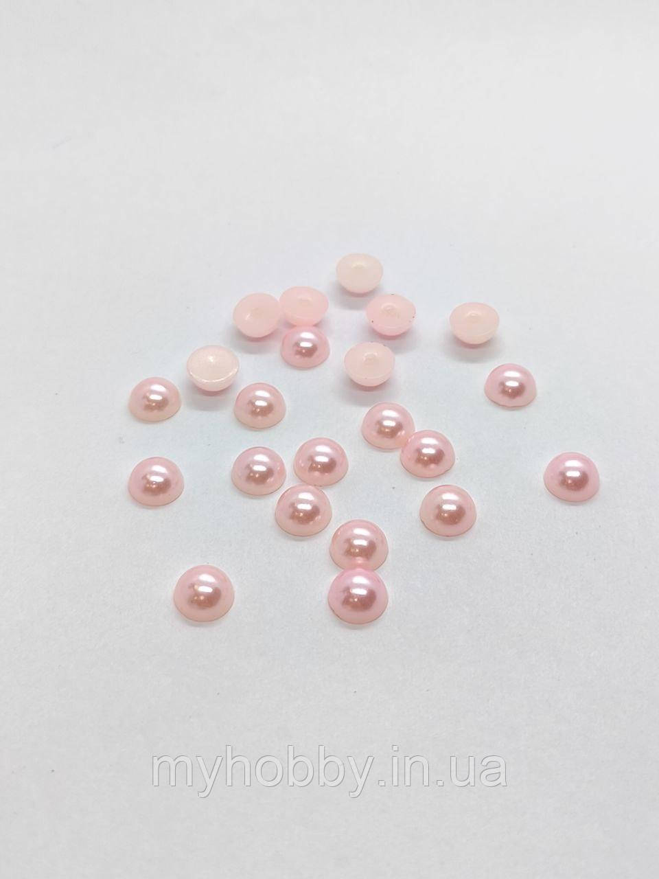 Напівнамистини 8мм Рожеві +-50шт, фото 1