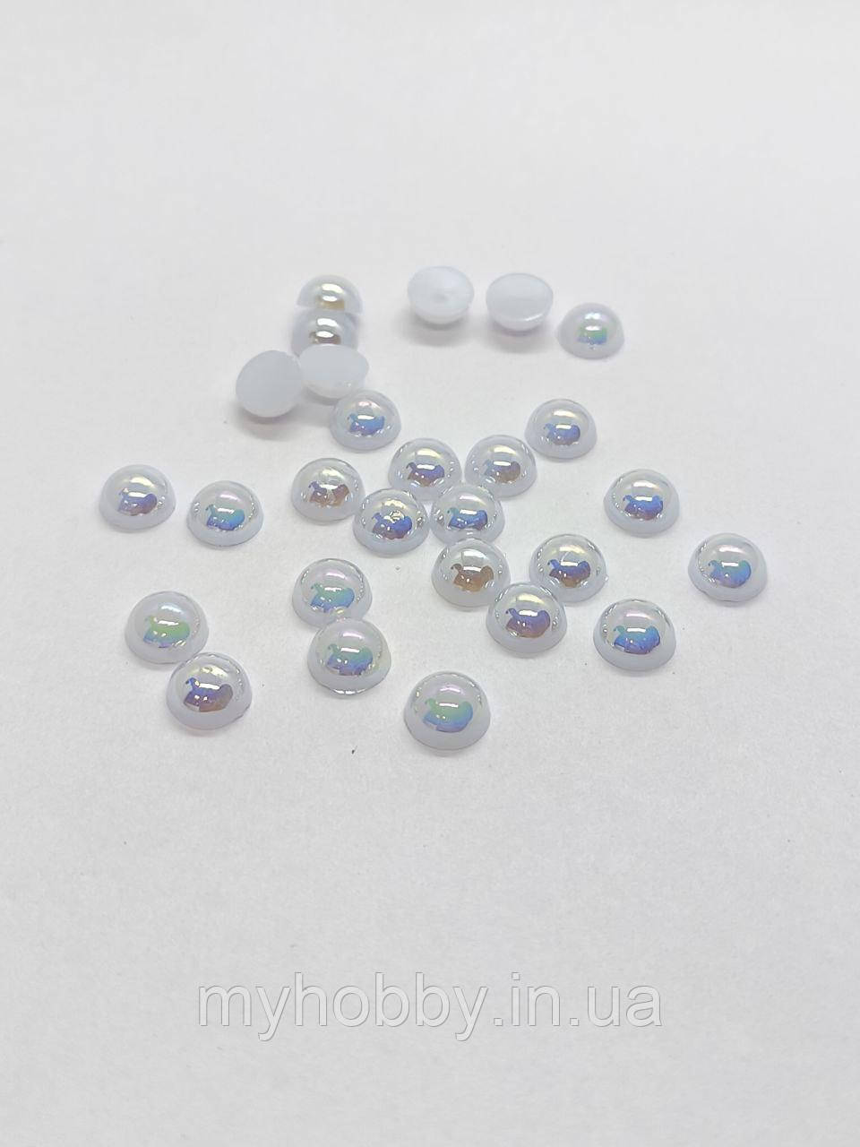 Напівнамистини 8мм Білі АВ +-50шт, фото 1