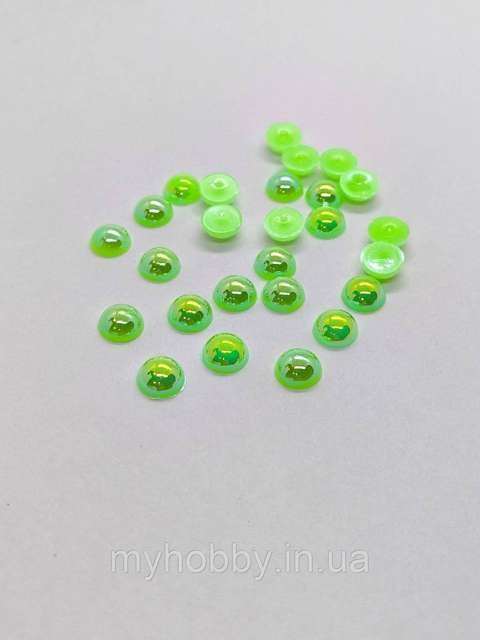 Напівнамистини 8мм Салатові АВ +-50шт, фото 1