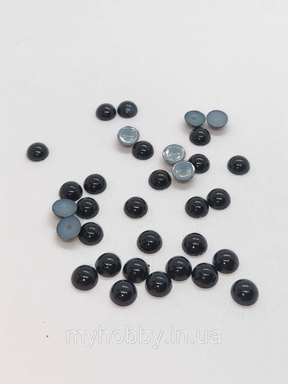 Напівнамистини 7мм Чорні +-50шт, фото 1