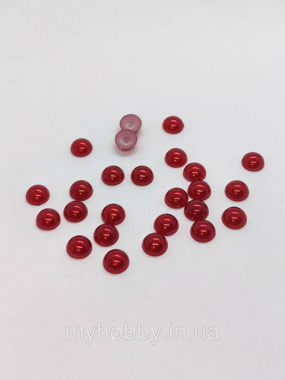 Напівнамистини 8мм Червоні +-50шт, фото 1