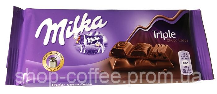 Купить Шоколад молочный Milka Triple Choco Cocoa (Милка с 3 начинками ...