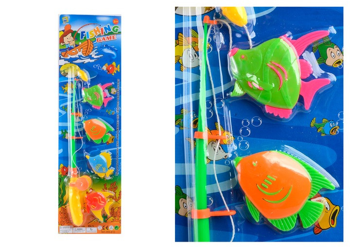 555-610 Риболовля на аркуші, вудка, 4 рибки, фото 1