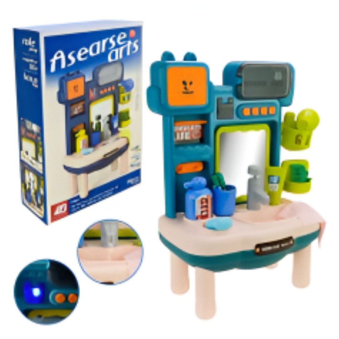 5808 В Мойдодир умивальник, світло, звук, вода, набір для вмивання короб, фото 1