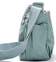 Сумка через плече жіноча зелена тканинна кроссбоді один відділ на блискавці Jielshi H6-31, фото 2