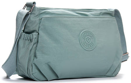 Сумка через плече жіноча зелена тканинна кроссбоді один відділ на блискавці Jielshi H6-31, фото 1