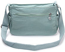 Сумка через плече жіноча зелена тканинна кроссбоді один відділ на блискавці Jielshi H6-31, фото 5