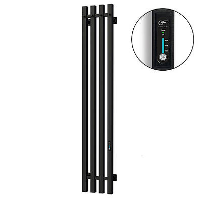 Рушникосушка електрична чорна Flyme EF Levante, терморегулятор і таймер (праве підключення)