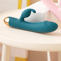 Женский вибратор со стимуляцией клитора, двойной фалос с вращением, интимные игрушки