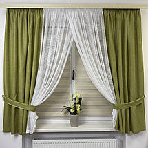 Тюль-штора в дитячу, спальню на кухню №471 зелений, фото 5