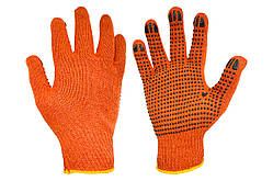 Рукавичка х/б Китай крапка 10" помаранчева 12 шт (Д-ПХБТО) (12 шт.)