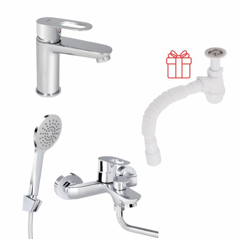 Комплект для Ванної Latwa: Змішувач для раковини LDLAT001CRM45412 + Змішувач для Ванної LDLAT006CRM45414, фото 1