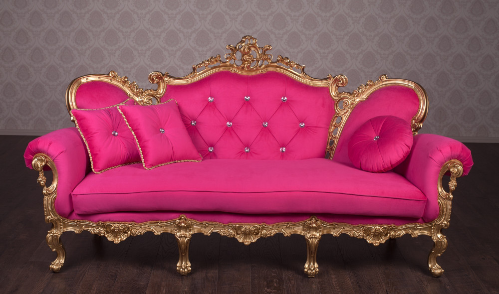 Диван класичний тримісний в стилі Бароко Ізабелла (преміум клас) натуральне дерево, фото 1
