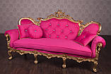 Диван класичний тримісний в стилі Бароко Ізабелла (преміум клас) натуральне дерево, фото 2