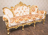Диван класичний тримісний в стилі Бароко Ізабелла (преміум клас) натуральне дерево, фото 7