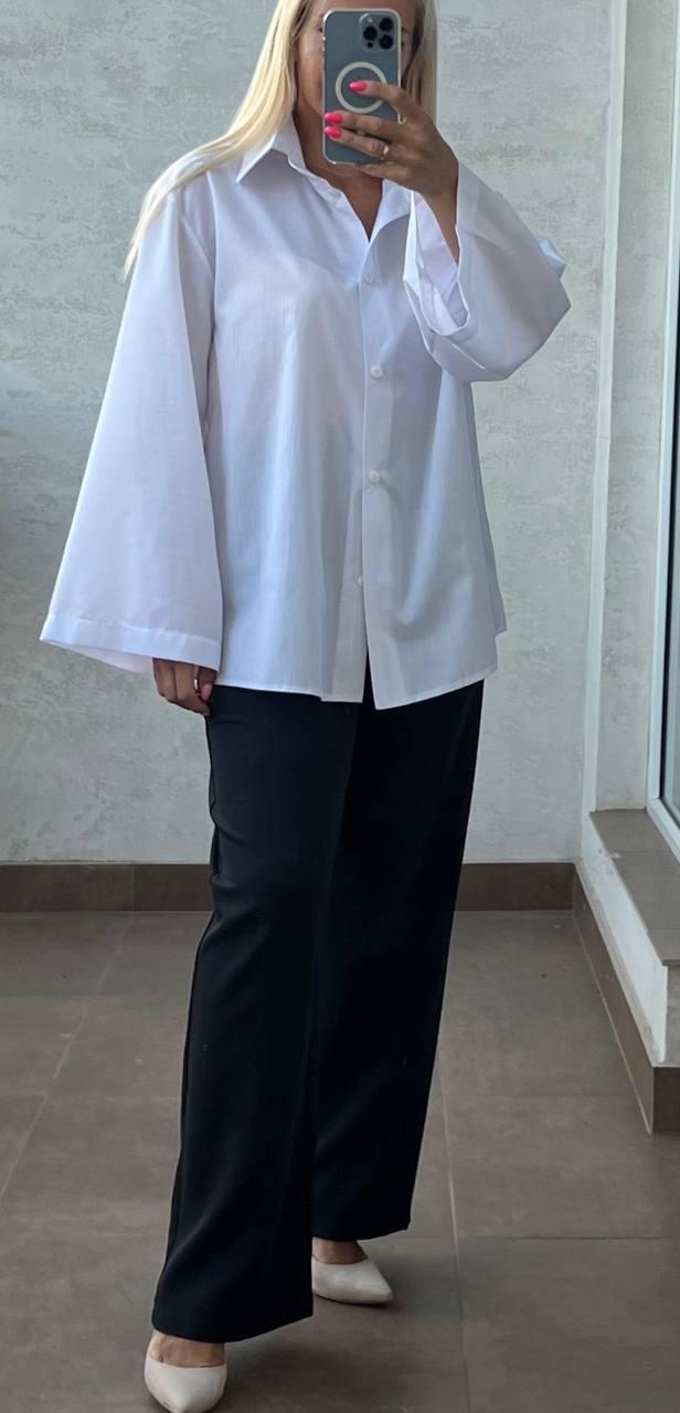 Сорочка біла з широкими рукавами 9756, фото 1