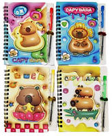 Блокнот на спіралі A6/30арк. з руч.кульков."Капібара" DB-805