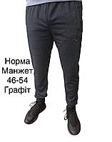Чоловічі спортивні штани на манжеті 5 штук двунитка розміри 46-54 ростовка графіт