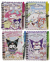 Блокнот на спіралі A6/30арк. з руч.кульков."Kuromi та друзі" DB-025