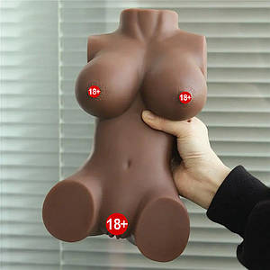 Мастурбатор торс Lovetoy Streetgirl's Black 1,6 кг 27 см кібершкіра  темношкіра лялька вагіна анус груди