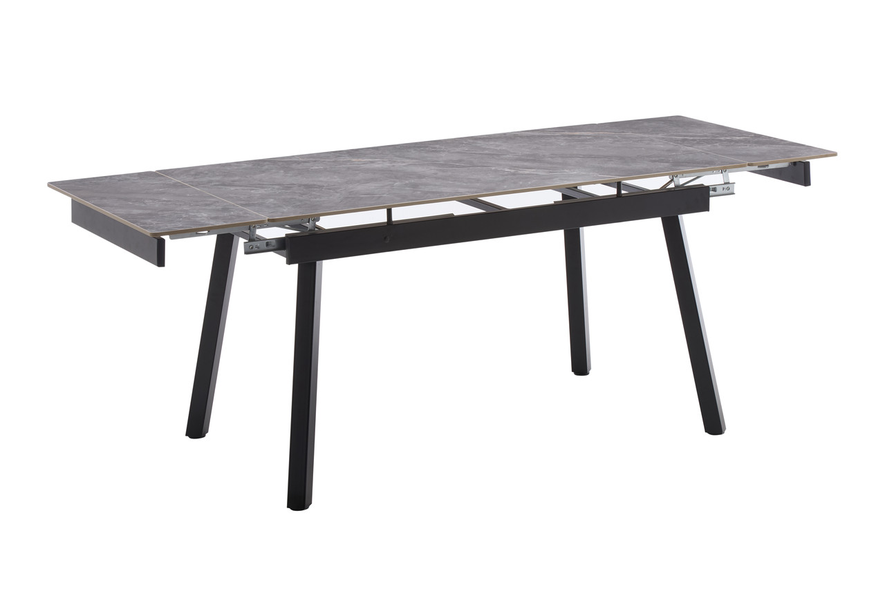 Стіл обідній Бастіон кераміка 140-200 см (чорний/сірий мармур Armani Grey), фото 1