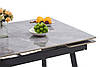 Стіл обідній Бастіон кераміка 140-200 см (чорний/сірий мармур Armani Grey), фото 5