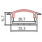 Врізний LED-профіль ЛПВ-10 тонкий (10мм), анодований, з розсіювачем, фото 2