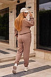 Кавовий теплий жіночий спортивний костюм із флісу, фото 8