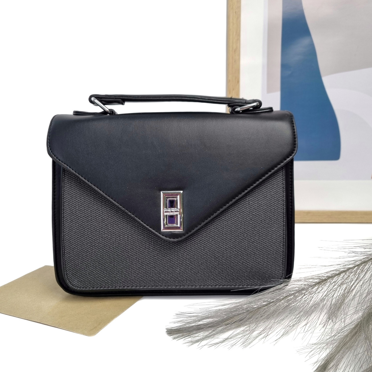 Сумка крос-боді штучна шкіра чорний Арт.HX200 black Eteral Smile ( Китайськ), фото 1