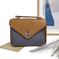 Стильна жіноча сумка штучна шкіра рудий Арт.HX200 brown Eteral Smile (54)