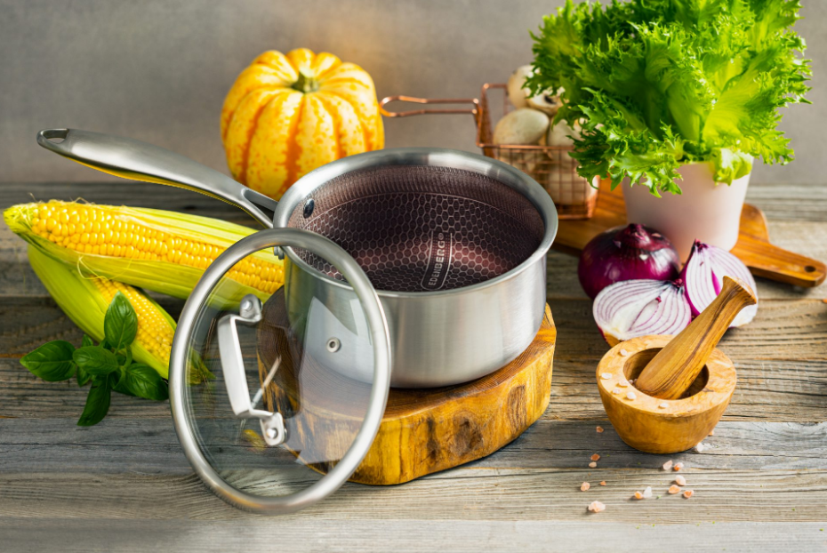 Ківшик з кришкою Edenberg EB-17005 (2.3 л*18х9 см) неіржавка сталь з антипригарним покриттям, фото 1