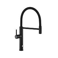 Чорний матовий гнучкий змішувач для кухні Kroner KRP Ersel - SCH03999 латунний