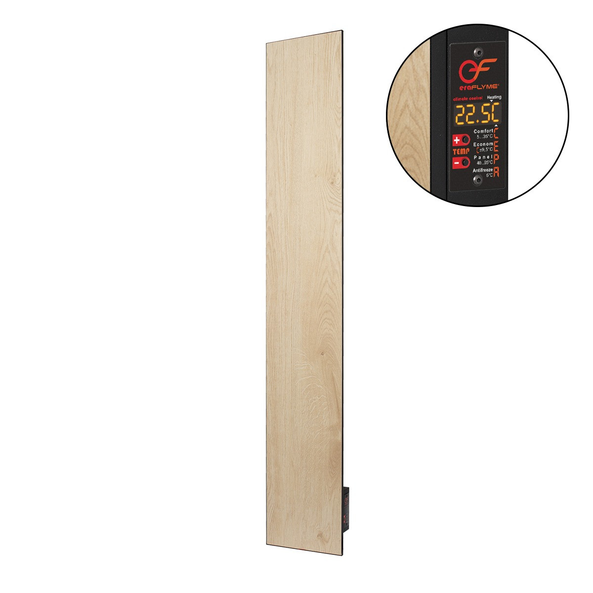 Керамічний обігрівач Flyme 420 TBG для вертикальної установки, бежеве дерево, фото 1