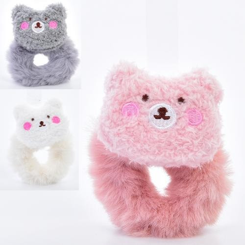 Аксесуар для волосся X14828 Резинка тварина 11см штучне хутро/плюш 3 кольори