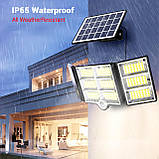 Сонячні ліхтарі Зовнішні 334LED Захисні ліхтарі з дистанційним керуванням 3 голови руху, фото 3